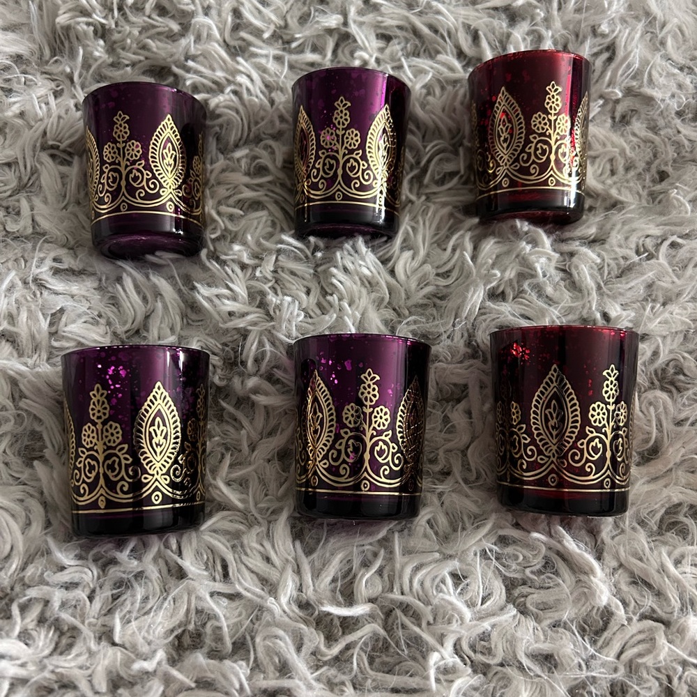 Kate Aspen Indian Jewel Henna Votives, Shot glasses, 6 pieces - Picture 3 of 5